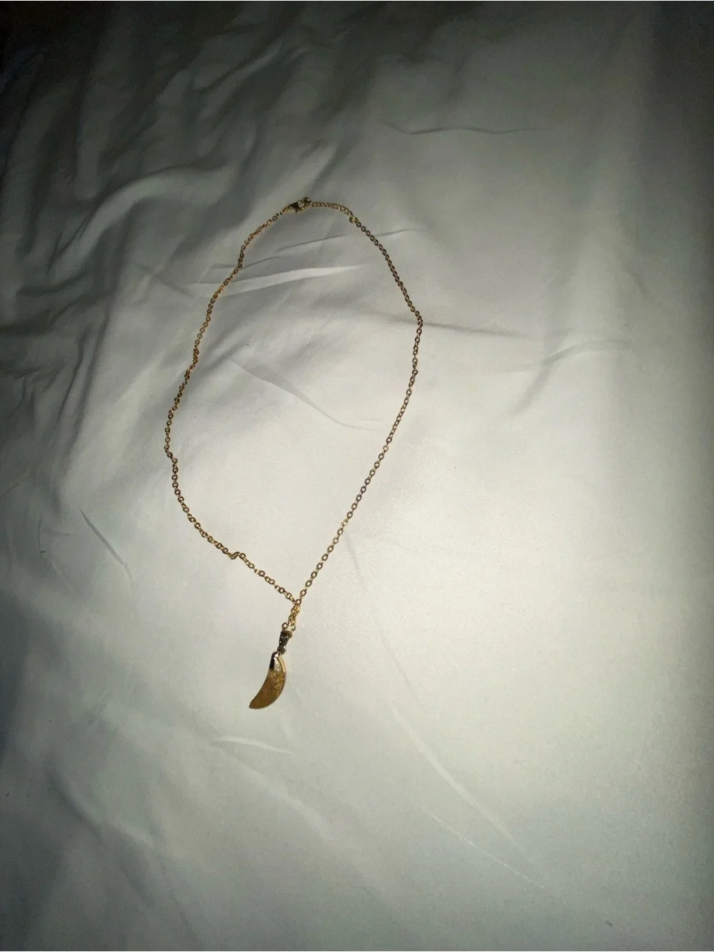 Gold  plated Crescent Pendant Necklace - Women Jewelry